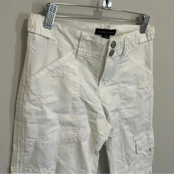 Anthropologie Sanctuary  White Terrain Cropped Cargo Utility Pant Eyelet Detail - Picture 5 of 16